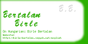 bertalan birle business card